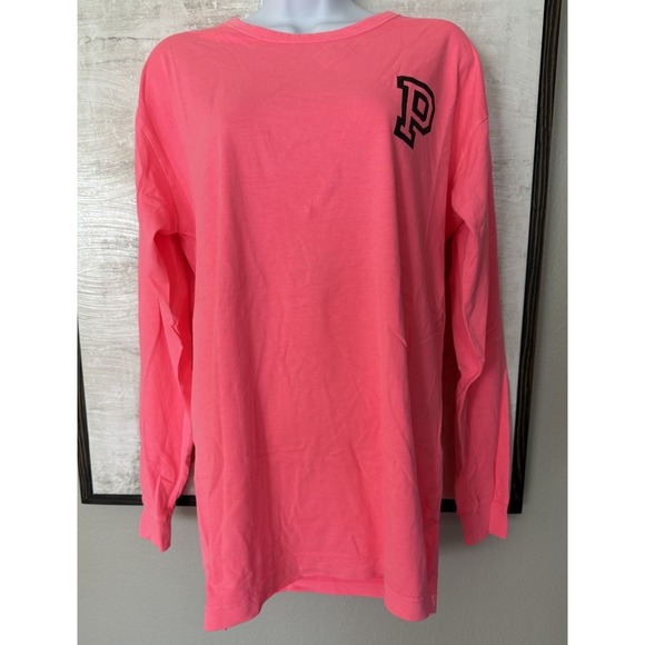 Victoria's Secret Tops - Victorias Secret PINK Bright Coral Long Sleeve Shirt Open Back Small NEW w/ TAGS